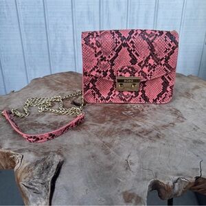 BCBG Milly Pink Snake Pattern Crossbody